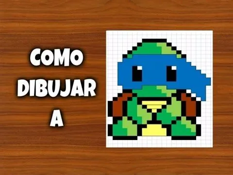 Como dibujar a Tortuga Ninja | Para Minecraft | Pixel Art | Ninja ...