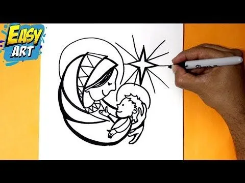 como dibujar la virgen maria - how to draw the virgin mary - YouTube