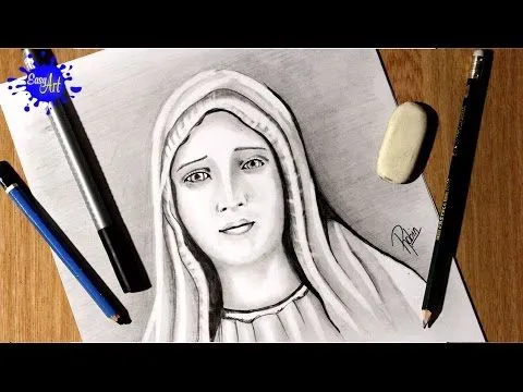 Como Dibujar la virgen Maria - How to Draw the virgin mary - YouTube