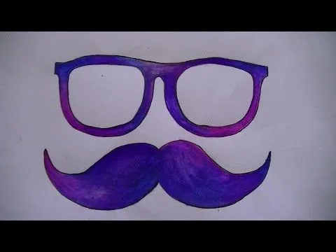 Como dibujar/pintar gafas y mostacho - YouTube