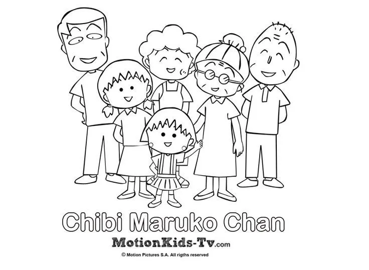 Dibujito de la familia de Maruko, Dibujos para colorear, pintar ...