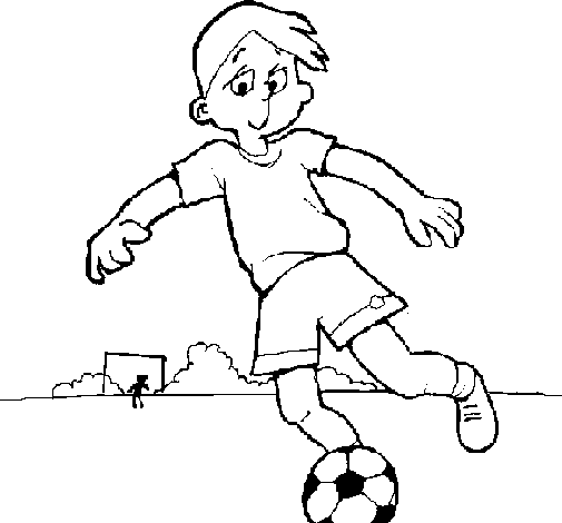 Dibujo de Jugar a fútbol para Colorear - Dibujos.net