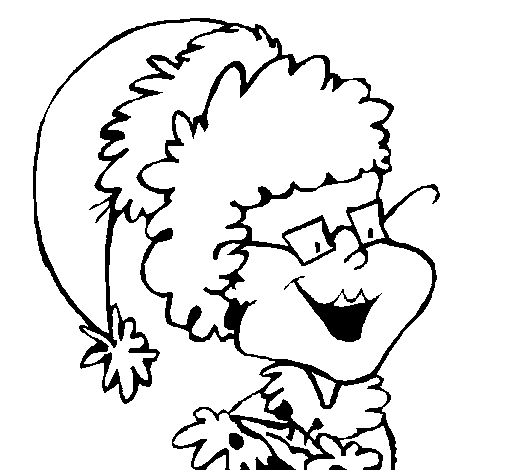 Dibujo de Abuela con gorro navideño para Colorear - Dibujos.net
