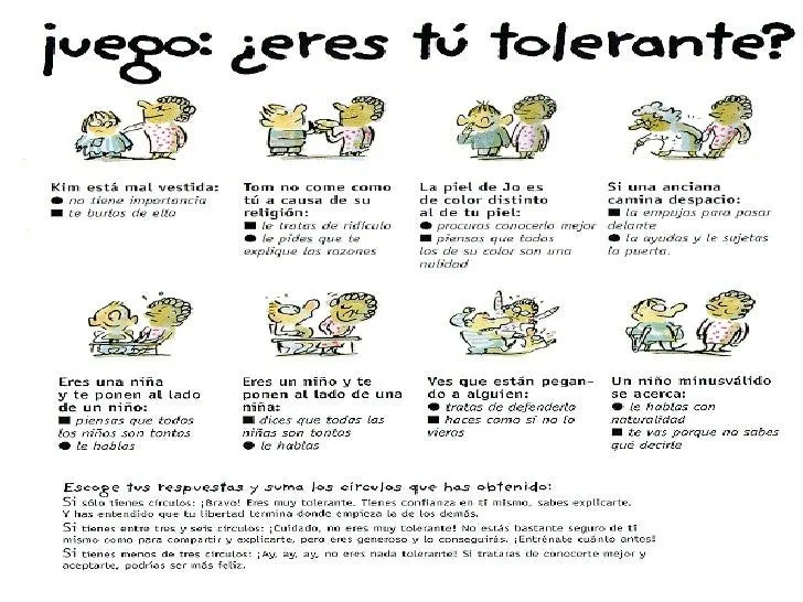 La tolerancia para niños - Imagui