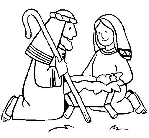 Dibujo de Adoran al niño Jesús para Colorear - Dibujos.net