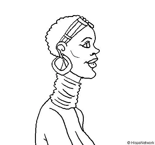 Dibujo de Africana para Colorear - Dibujos.net