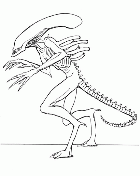 Dibujo de Alien para colorear. Dibujos infantiles de Alien ...
