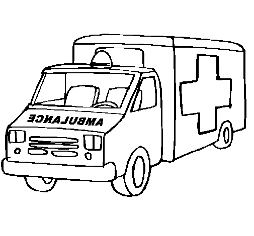 Dibujo de Ambulancia para Colorear - Dibujos.net