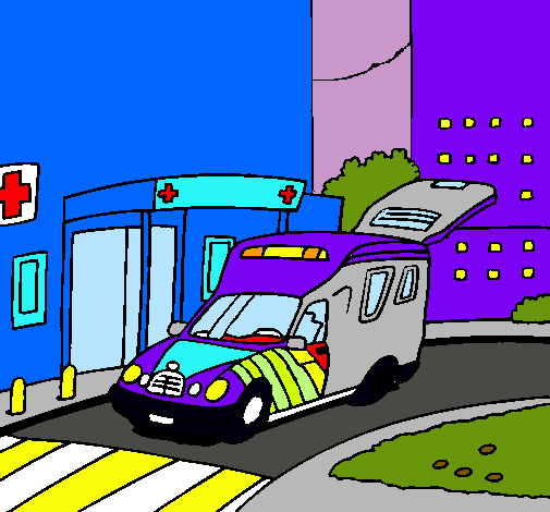 Dibujo de Ambulancia en el hospital pintado por Oscar en Dibujos ...
