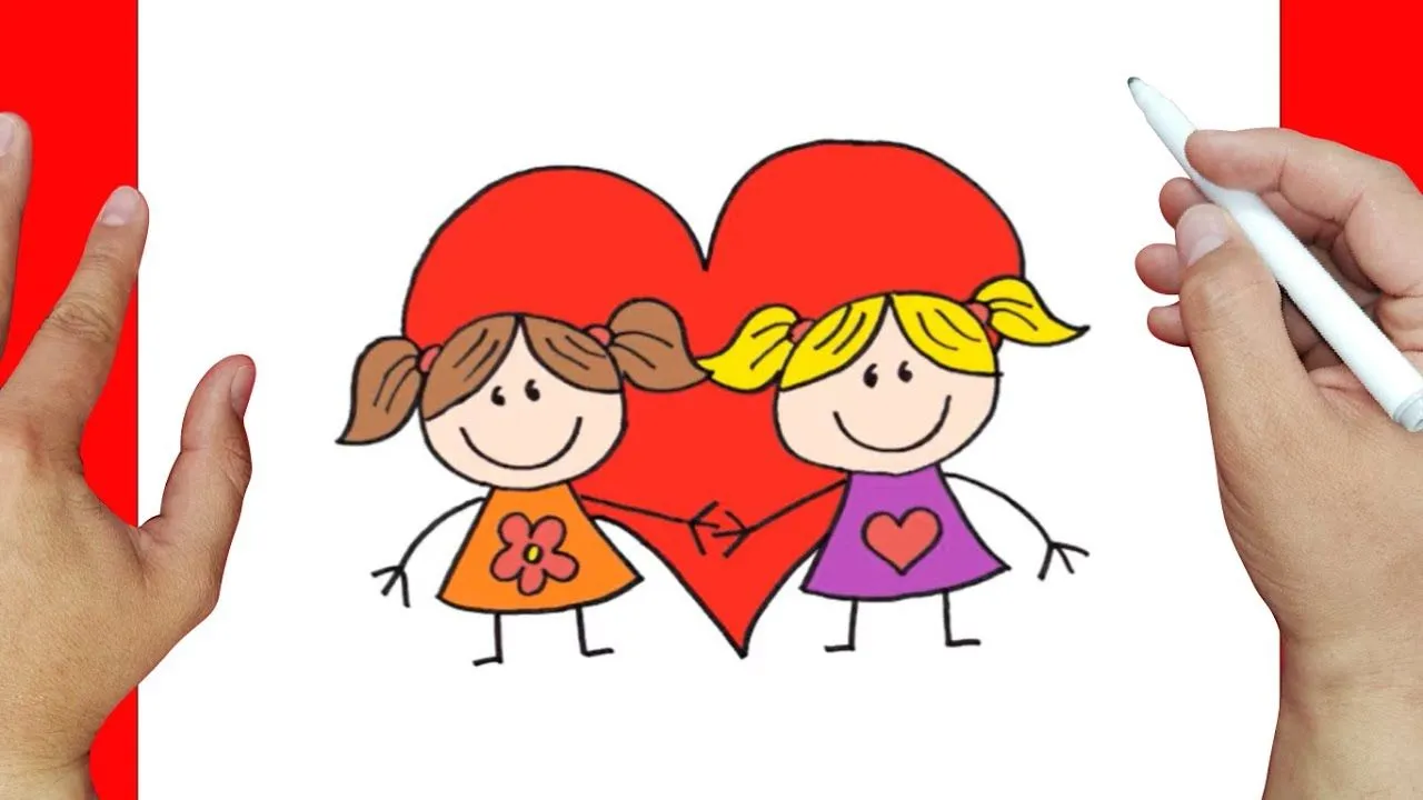 Como hacer un dibujo para el dia del amor y la amistad - YouTube