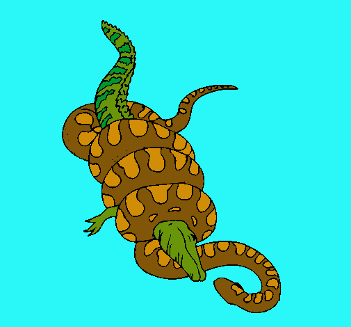 Dibujo de Anaconda y caimán pintado por 9andres9 en Dibujos.net el ...