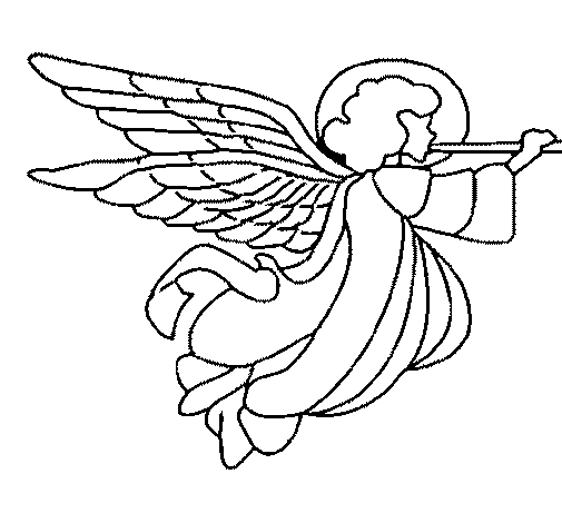 Dibujo de Ángel con grandes alas para Colorear - Dibujos.net
