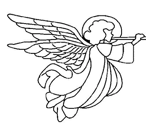 Free coloring pages of angel with trumpet