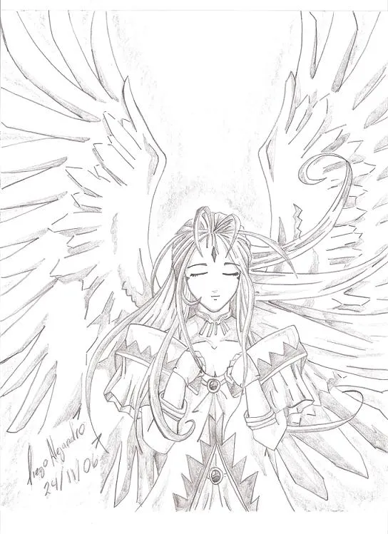 Dibujo de un angel anime - Imagui