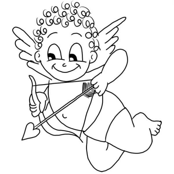 Dibujo de Ángel Cupido para colorear. Dibujos infantiles de Ángel ...