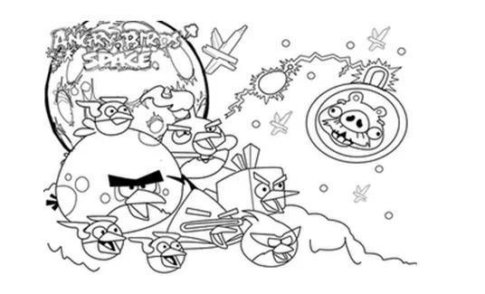 Dibujo de Angry Birds Space para colorear : Más juegos para pintar ...