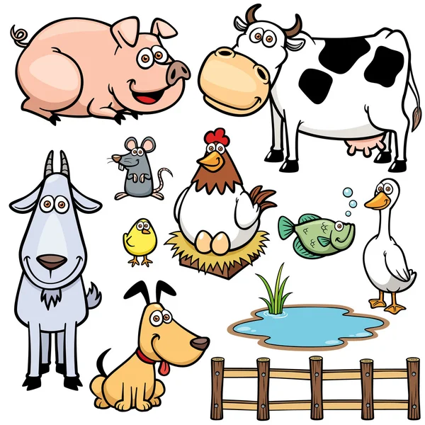 Dibujo animado de animal de la granja — Vector stock © sararoom ...
