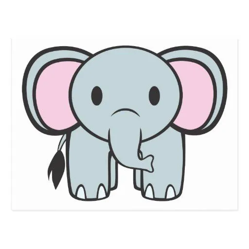 Dibujo animado del elefante del bebé tarjeta postal | Zazzle