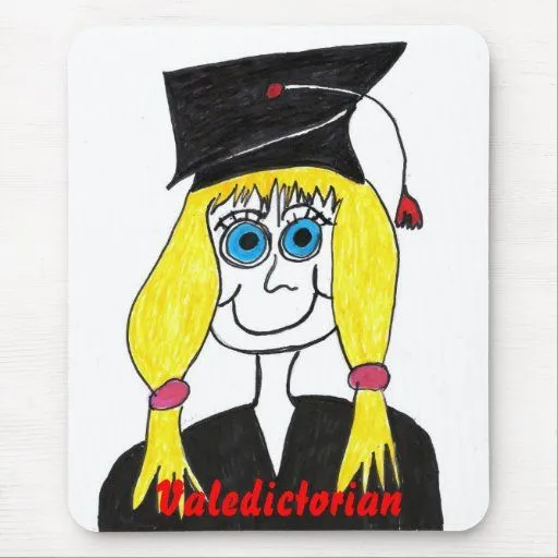 Dibujo animado graduado Mousepad del Valedictorian | Zazzle