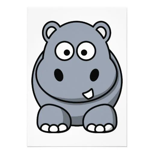 Dibujo animado del hipopótamo comunicados personalizados de Zazzle.