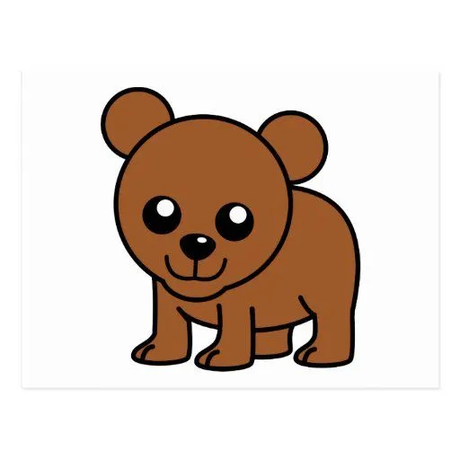 Dibujo animado lindo del oso del bebé postal | Zazzle