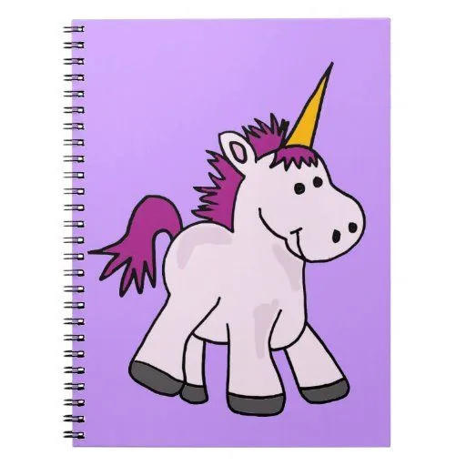 Dibujo animado lindo del unicornio del bebé note book | Zazzle