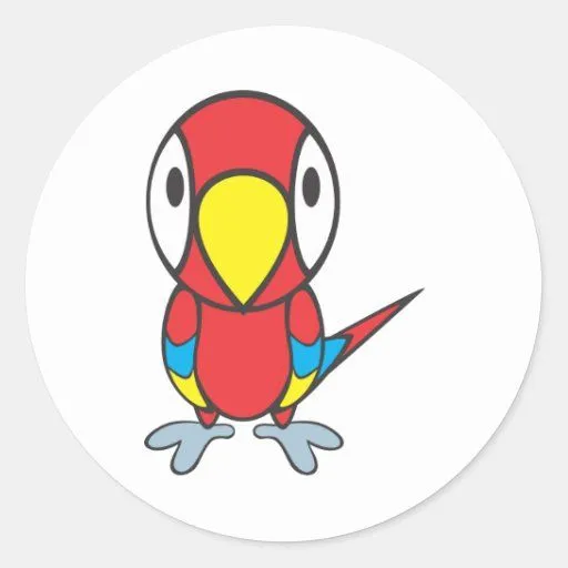 Dibujo animado del loro del bebé pegatinas redondas de Zazzle. Dibujo animado del loro del bebé pegatinas redondas de Zazzle.