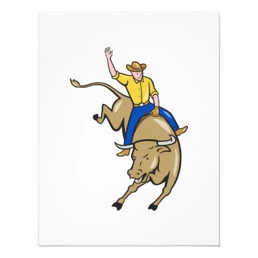 Dibujo animado del montar a caballo de Bull del va Anuncios de Zazzle. Dibujo animado del montar a caballo de Bull del va Anuncios de Zazzle.