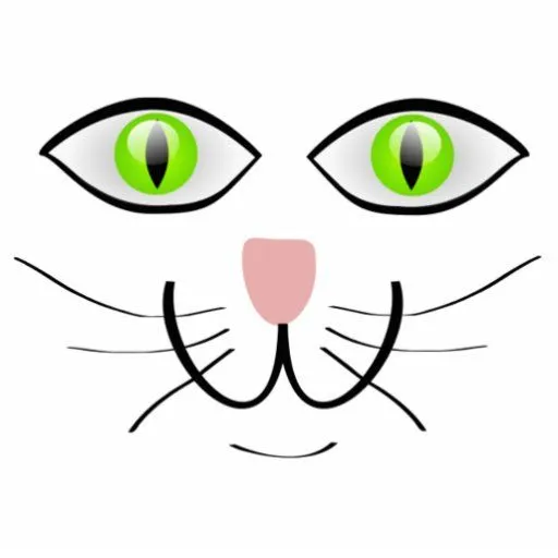 Dibujo animado de ojos verdes de la cara del gato fotoescultura ...