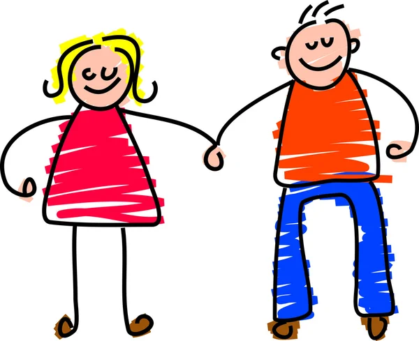 Dibujo animado de la pareja feliz — Vector stock © Prawny #64295891