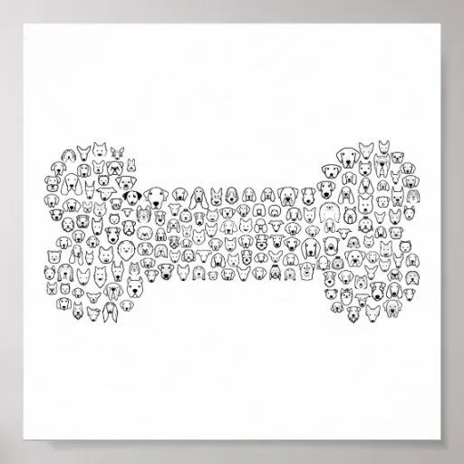 Dibujo animado del perro del HUESO Posters | Zazzle