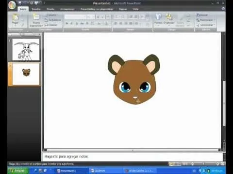 como hacer un dibujo animado en powerpoint (parte 1) - YouTube