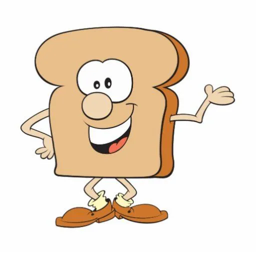 dibujo animado tonto feliz de la tostada del pan fotoescultura ...