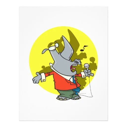 dibujo animado tonto del rinoceronte del Karaoke d Tarjeton de Zazzle.