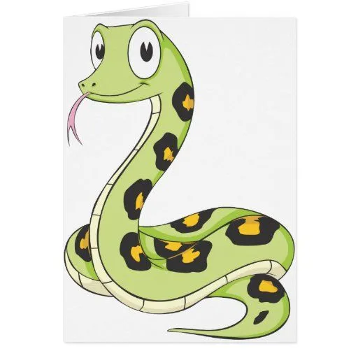 Dibujo animado verde lindo de la serpiente del Ana Tarjetón | Zazzle