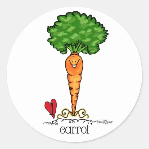 Dibujo animado de la zanahoria - pegatina del | Zazzle