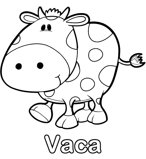 Dibujo de Animales Infantiles Vaca para colorear ~ Dibujos para ...