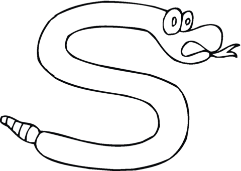 Dibujo de Aprende Letras en Inglés: Serpiente / Snake para ...