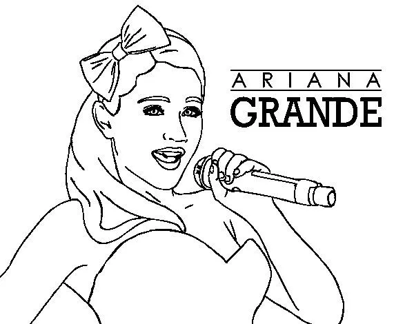 Dibujo de Ariana Grande cantando para Colorear - Dibujos.net