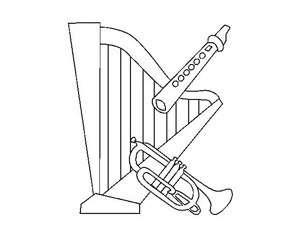 Dibujo de Arpa, flauta y trompeta pintado por Jfeboli en Dibujos ...