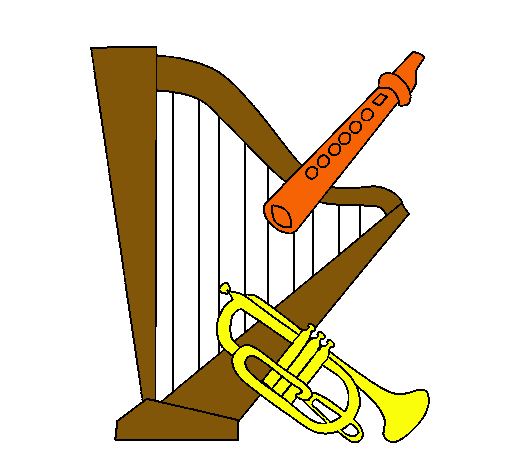 Dibujo de Arpa, flauta y trompeta pintado por Xurxo2 en Dibujos ...