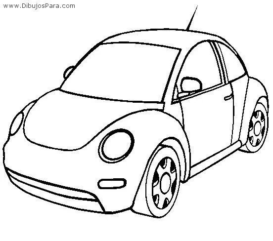 Dibujo de Auto VW Beetle | Dibujos de Autos para Pintar | Dibujos ...