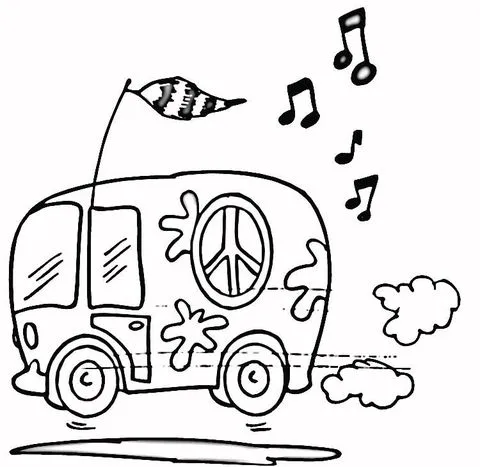 Dibujo de Autobús Hippie para colorear | Dibujos para colorear ...