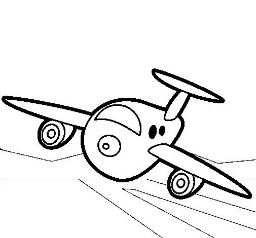 Dibujo de Avión aterrizando para Colorear - Dibujos.net