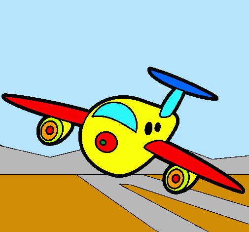 Dibujo de Avión aterrizando pintado por Aeropuerto en Dibujos.net ...
