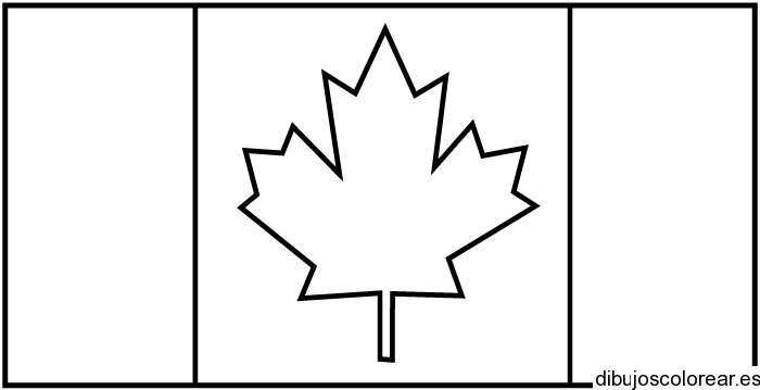 Dibujo de la bandera de Canadá | Dibujos para Colorear