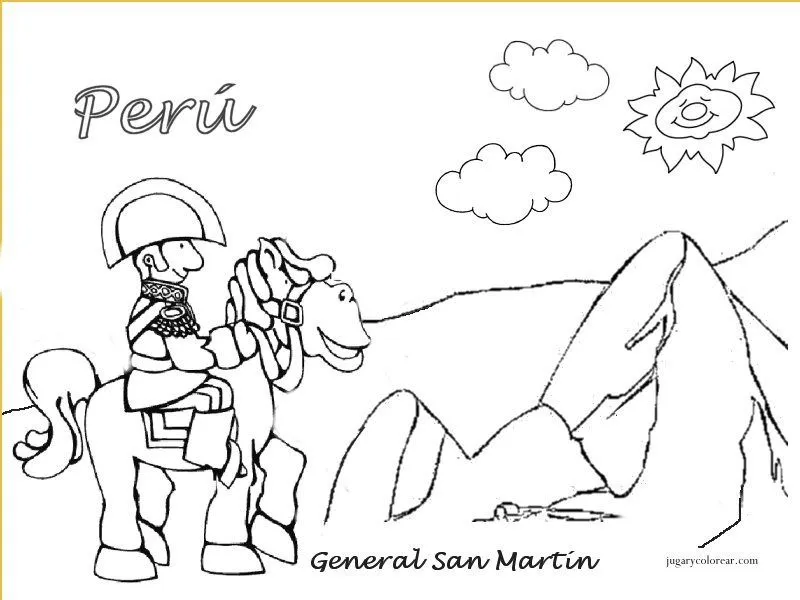 Dibujo bandera del Perú para colorear -Manualidades Infantiles