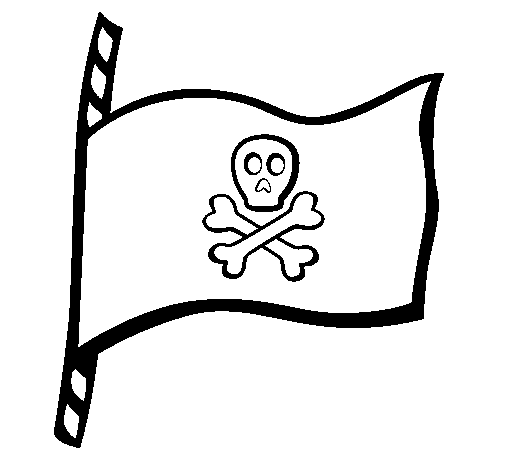 Dibujo de Bandera pirata para Colorear - Dibujos.net