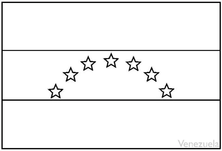 Dibujo de bandera de venezuela con ocho estrellas para colorear ...