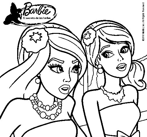 Dibujo de Barbie y su amiga 1 para Colorear - Dibujos.net